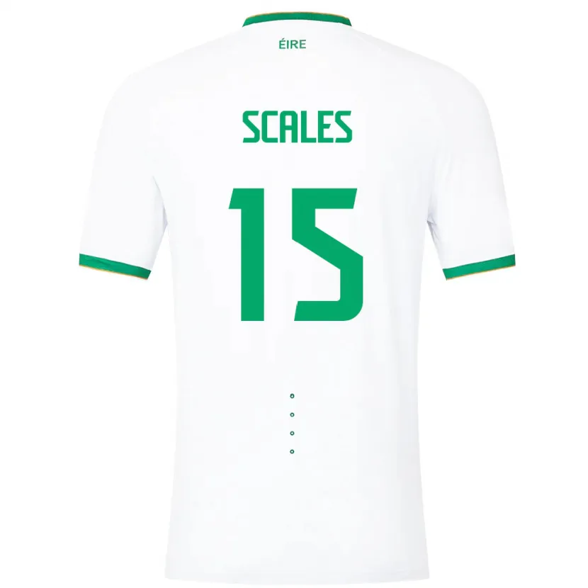 Danxen Męski Irlandia Liam Scales #15 Biały Wyjazdowa Koszulka 24-26 Koszulki Klubowe