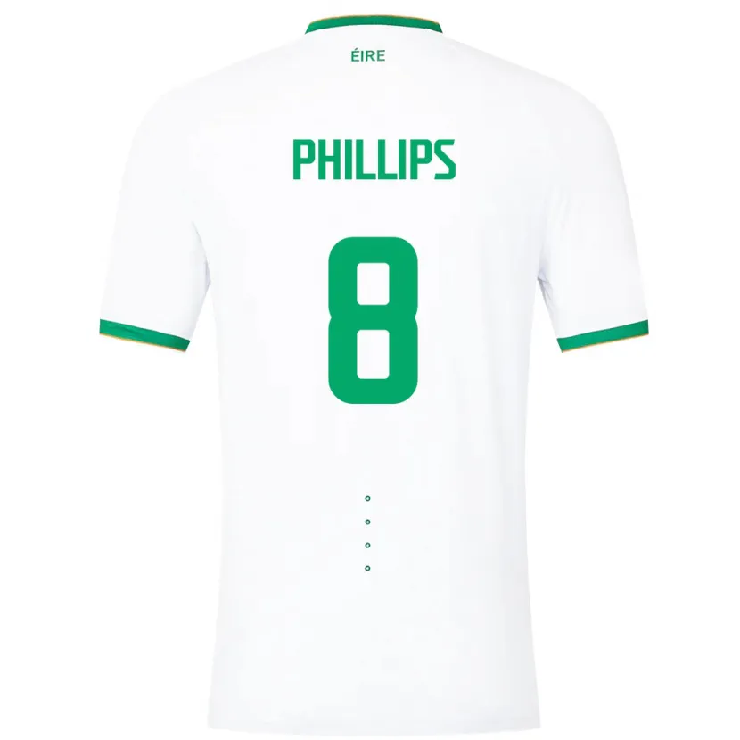 Danxen Męski Irlandia Killian Phillips #8 Biały Wyjazdowa Koszulka 24-26 Koszulki Klubowe