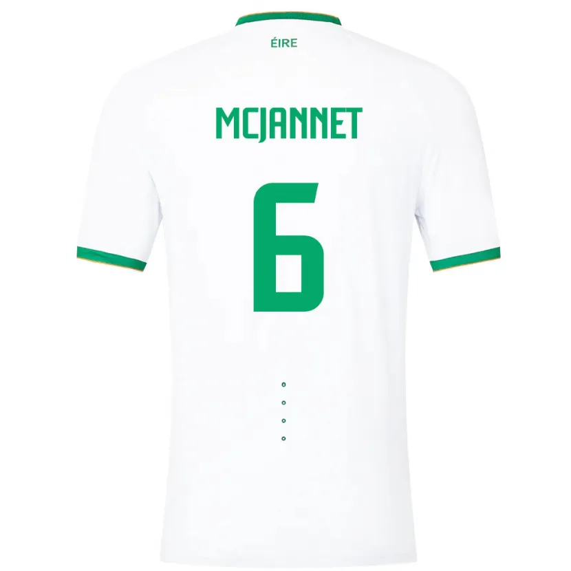 Danxen Męski Irlandia Ed Mcjannet #6 Biały Wyjazdowa Koszulka 24-26 Koszulki Klubowe