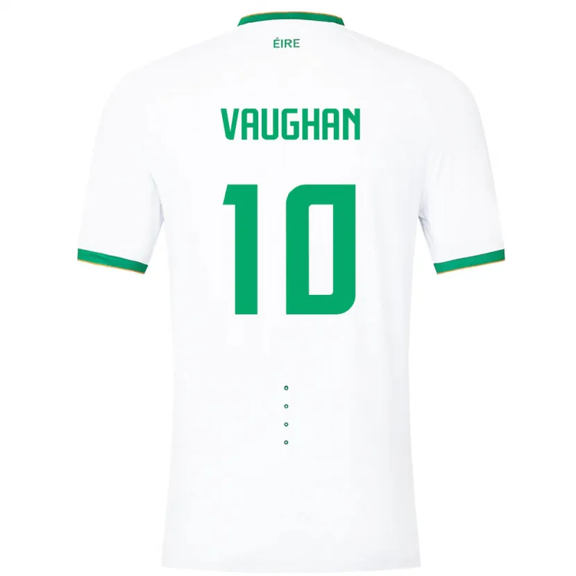 Danxen Męski Irlandia Harry Vaughan #10 Biały Wyjazdowa Koszulka 24-26 Koszulki Klubowe