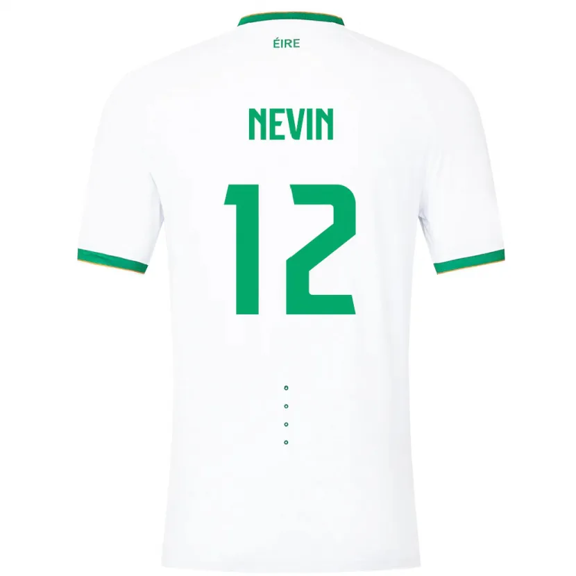 Danxen Męski Irlandia Harry Nevin #12 Biały Wyjazdowa Koszulka 24-26 Koszulki Klubowe