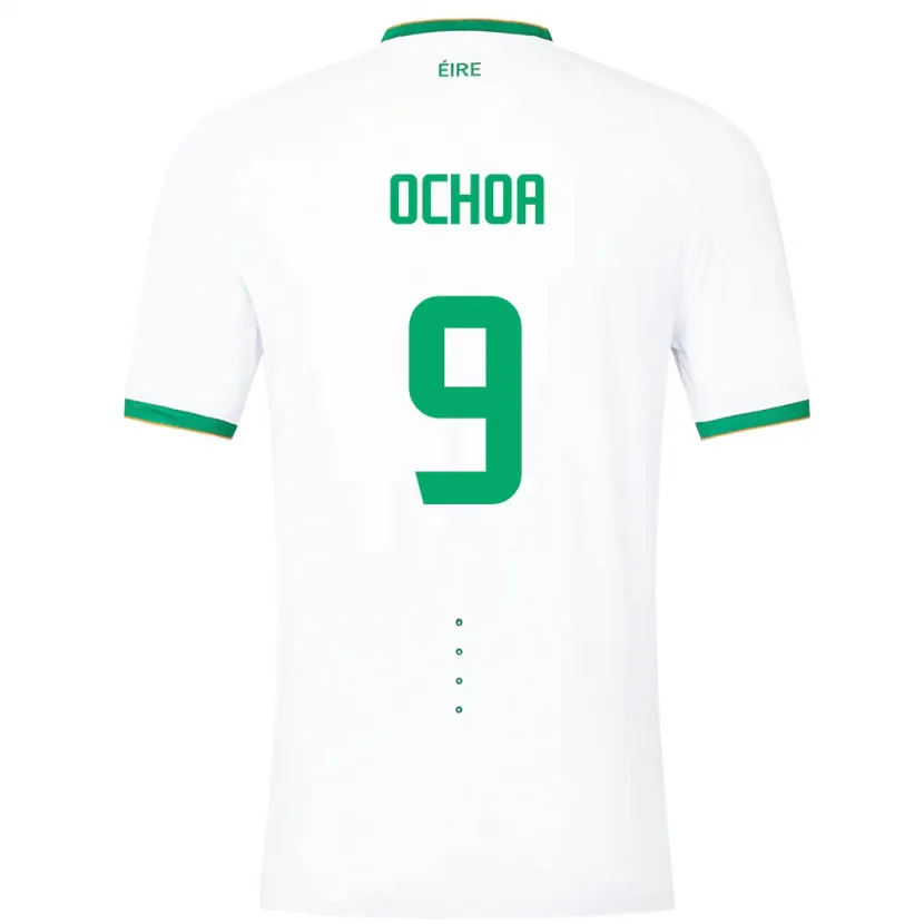 Danxen Męski Irlandia Aarón Ochoa #9 Biały Wyjazdowa Koszulka 24-26 Koszulki Klubowe
