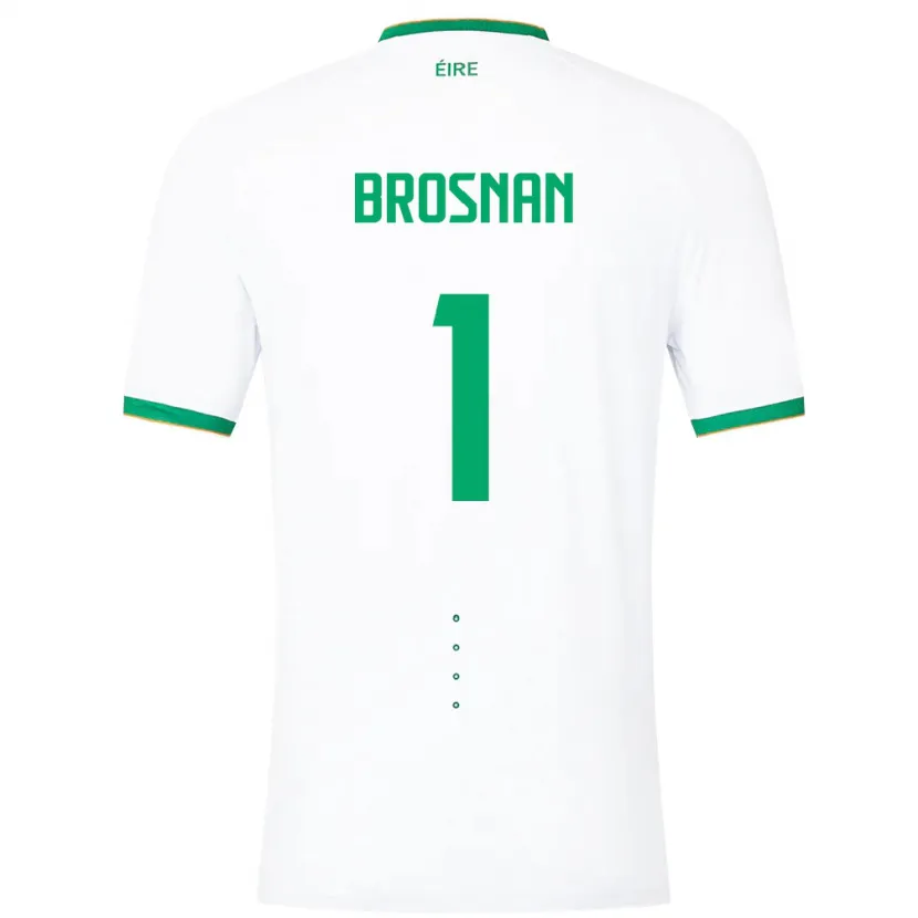Danxen Męski Irlandia Courtney Brosnan #1 Biały Wyjazdowa Koszulka 24-26 Koszulki Klubowe