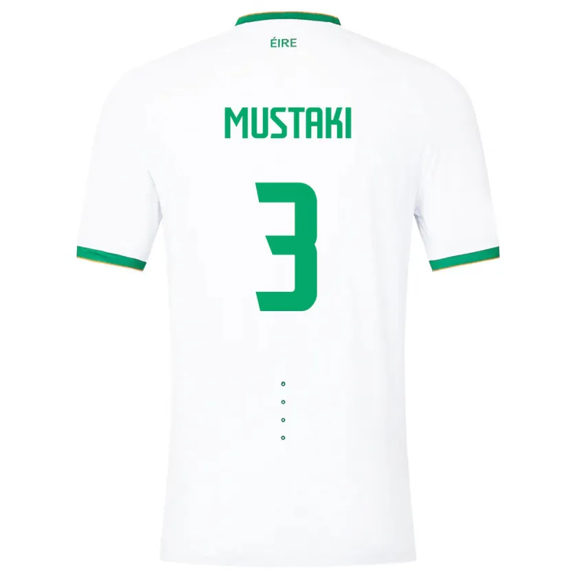 Danxen Męski Irlandia Chloe Mustaki #3 Biały Wyjazdowa Koszulka 24-26 Koszulki Klubowe