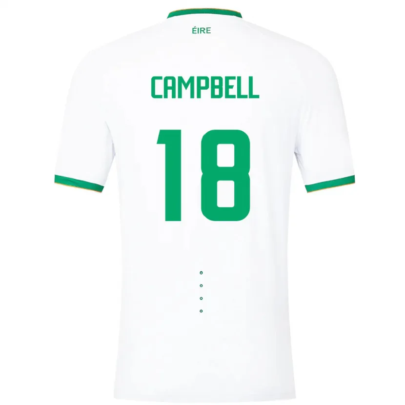 Danxen Męski Irlandia Megan Campbell #18 Biały Wyjazdowa Koszulka 24-26 Koszulki Klubowe