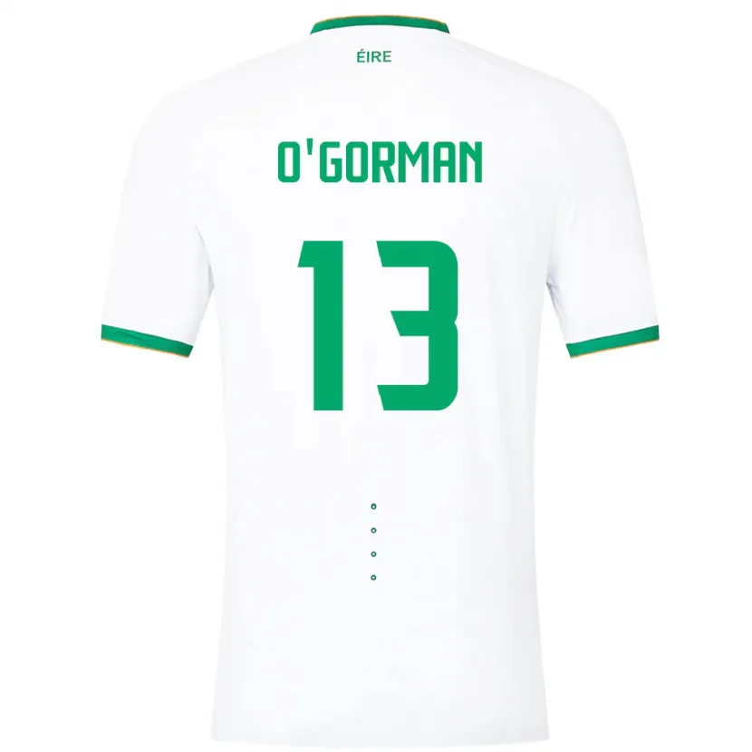 Danxen Męski Irlandia Áine O'gorman #13 Biały Wyjazdowa Koszulka 24-26 Koszulki Klubowe