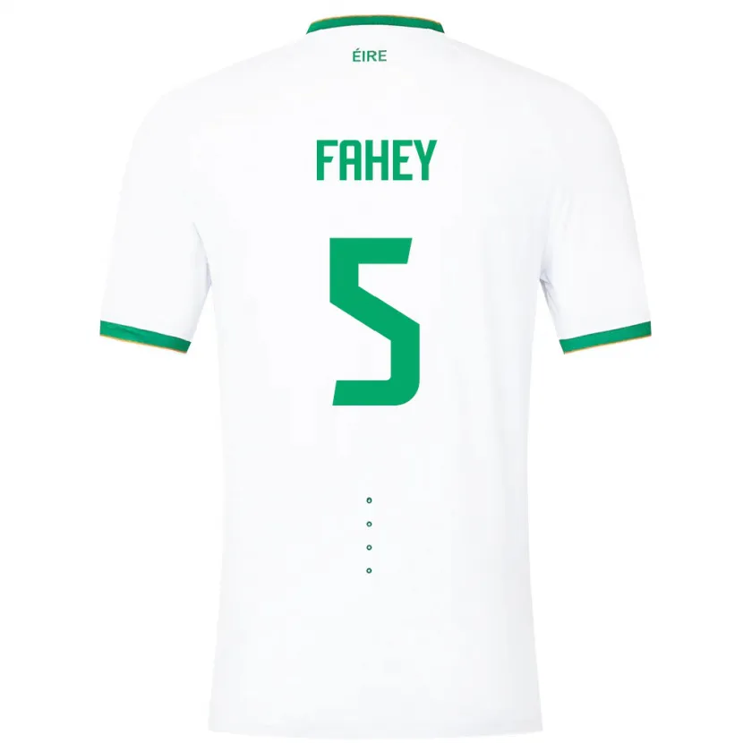Danxen Męski Irlandia Niamh Fahey #5 Biały Wyjazdowa Koszulka 24-26 Koszulki Klubowe
