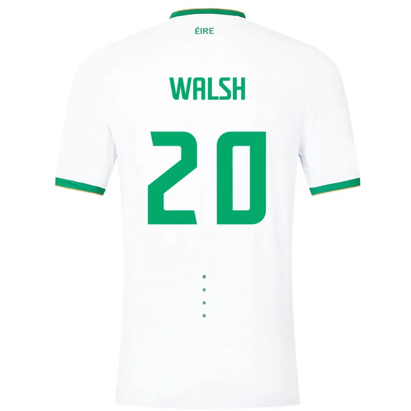 Danxen Męski Irlandia Claire Walsh #20 Biały Wyjazdowa Koszulka 24-26 Koszulki Klubowe