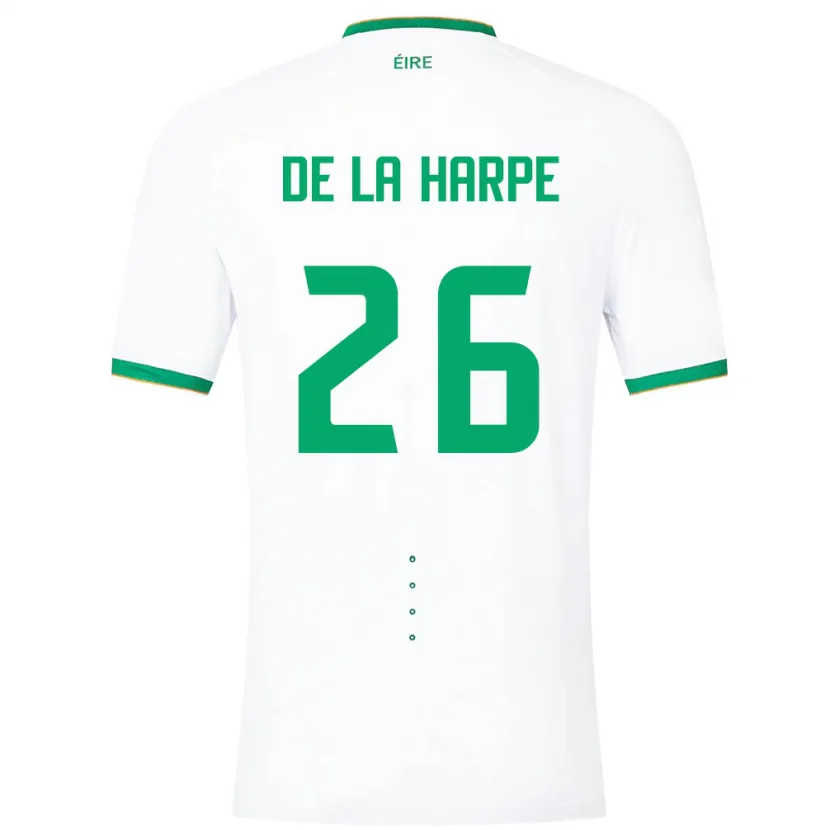 Danxen Męski Irlandia Deborah-Anne De La Harpe #26 Biały Wyjazdowa Koszulka 24-26 Koszulki Klubowe
