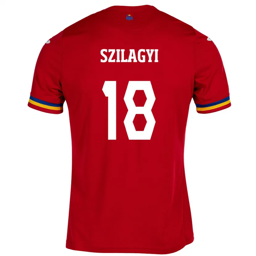 Danxen Męski Rumunia Szabolcs Szilágyi #18 Czerwony Wyjazdowa Koszulka 24-26 Koszulki Klubowe