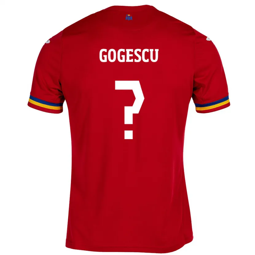 Danxen Męski Rumunia George Gogescu #0 Czerwony Wyjazdowa Koszulka 24-26 Koszulki Klubowe