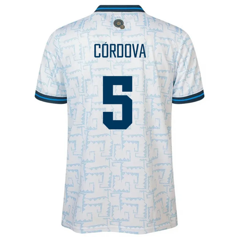 Danxen Męski Salwador Edwin Córdova #5 Biały Wyjazdowa Koszulka 24-26 Koszulki Klubowe