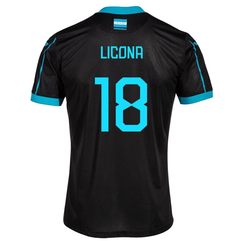 Danxen Męski Honduras Marlon Licona #18 Czarny Wyjazdowa Koszulka 24-26 Koszulki Klubowe