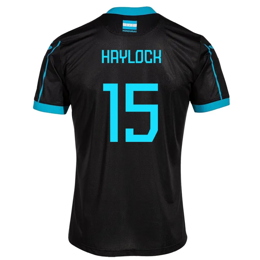 Danxen Męski Honduras Kendra Haylock #15 Czarny Wyjazdowa Koszulka 24-26 Koszulki Klubowe