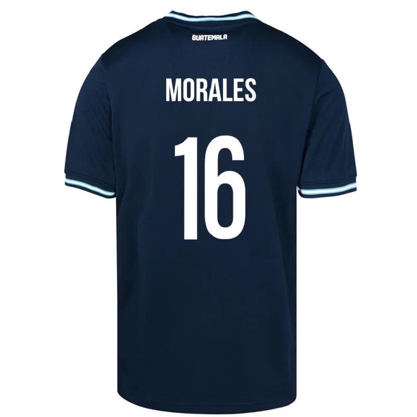 Danxen Męski Gwatemala José Morales #16 Niebieski Wyjazdowa Koszulka 24-26 Koszulki Klubowe