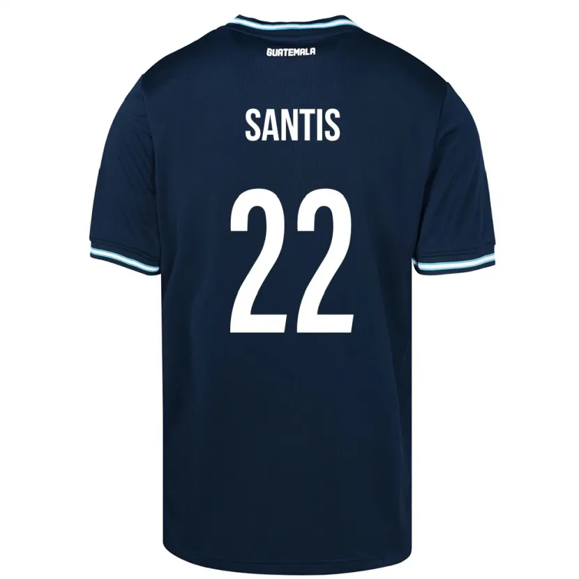 Danxen Męski Gwatemala Diego Santis #22 Niebieski Wyjazdowa Koszulka 24-26 Koszulki Klubowe
