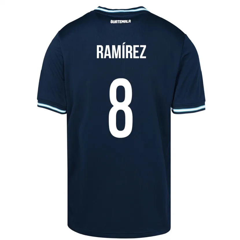 Danxen Męski Gwatemala Dennis Ramírez #8 Niebieski Wyjazdowa Koszulka 24-26 Koszulki Klubowe