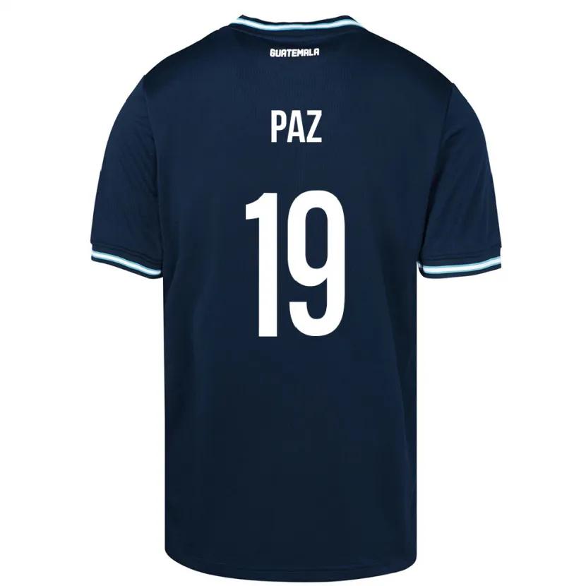 Danxen Męski Gwatemala Vidal Paz #19 Niebieski Wyjazdowa Koszulka 24-26 Koszulki Klubowe