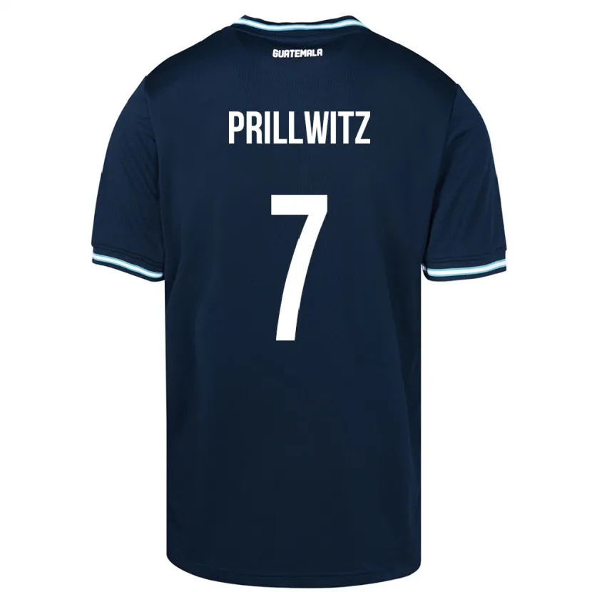 Danxen Męski Gwatemala Héctor Prillwitz #7 Niebieski Wyjazdowa Koszulka 24-26 Koszulki Klubowe
