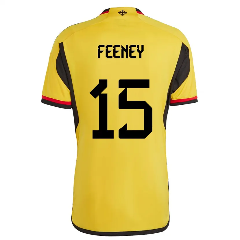 Danxen Męski Irlandia Północna George Feeney #15 Biały Wyjazdowa Koszulka 24-26 Koszulki Klubowe