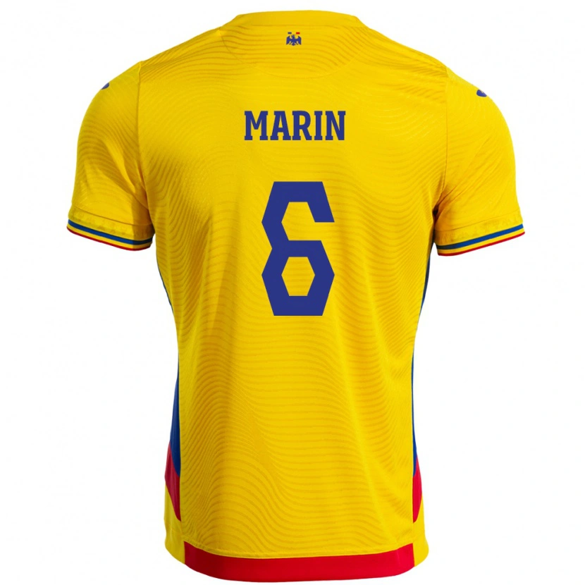 Danxen Kobiety Rumunia Marius Marin #6 Żółty Domowa Koszulka 24-26 Koszulki Klubowe