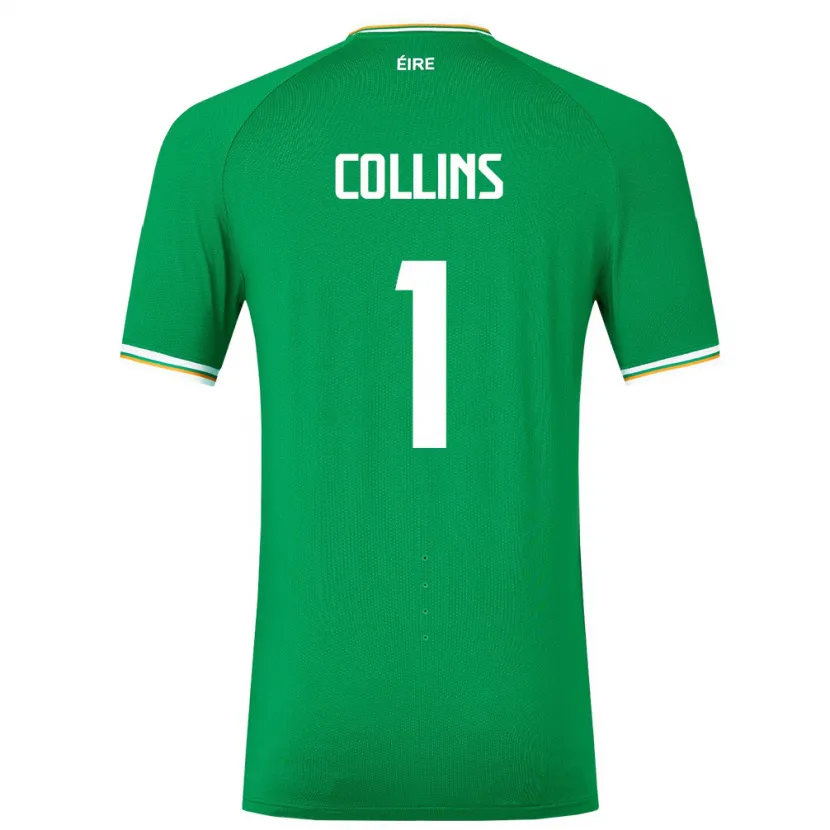 Danxen Kobiety Irlandia Joe Collins #1 Zielony Domowa Koszulka 24-26 Koszulki Klubowe