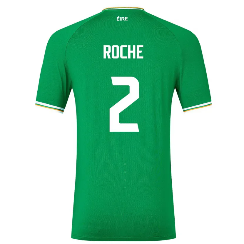 Danxen Kobiety Irlandia James Roche #2 Zielony Domowa Koszulka 24-26 Koszulki Klubowe
