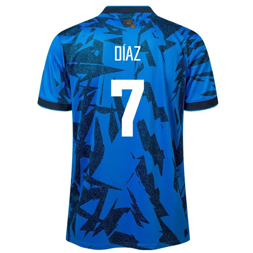 Danxen Kobiety Salwador Nelson Díaz #7 Niebieski Domowa Koszulka 24-26 Koszulki Klubowe