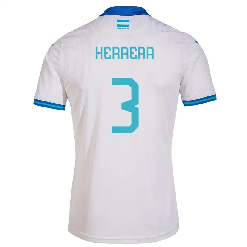 Danxen Kobiety Honduras David Herrera #3 Biały Domowa Koszulka 24-26 Koszulki Klubowe