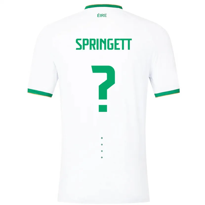 Danxen Kobiety Irlandia Tony Springett #0 Biały Wyjazdowa Koszulka 24-26 Koszulki Klubowe