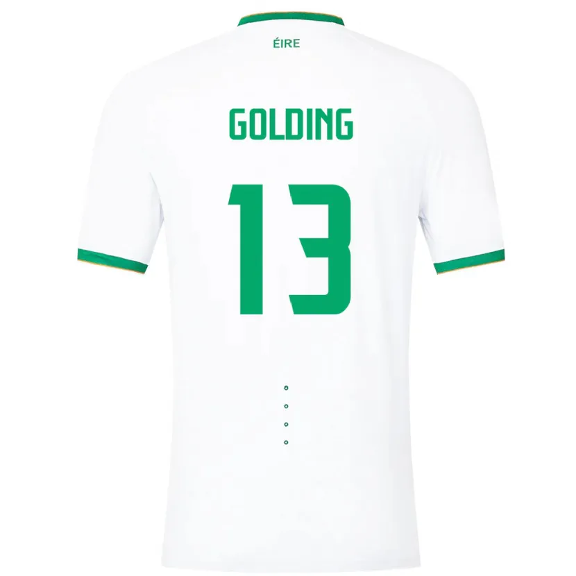 Danxen Kobiety Irlandia James Golding #13 Biały Wyjazdowa Koszulka 24-26 Koszulki Klubowe