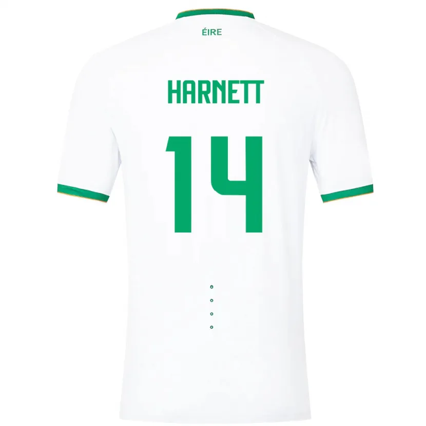 Danxen Kobiety Irlandia Kaylem Harnett #14 Biały Wyjazdowa Koszulka 24-26 Koszulki Klubowe