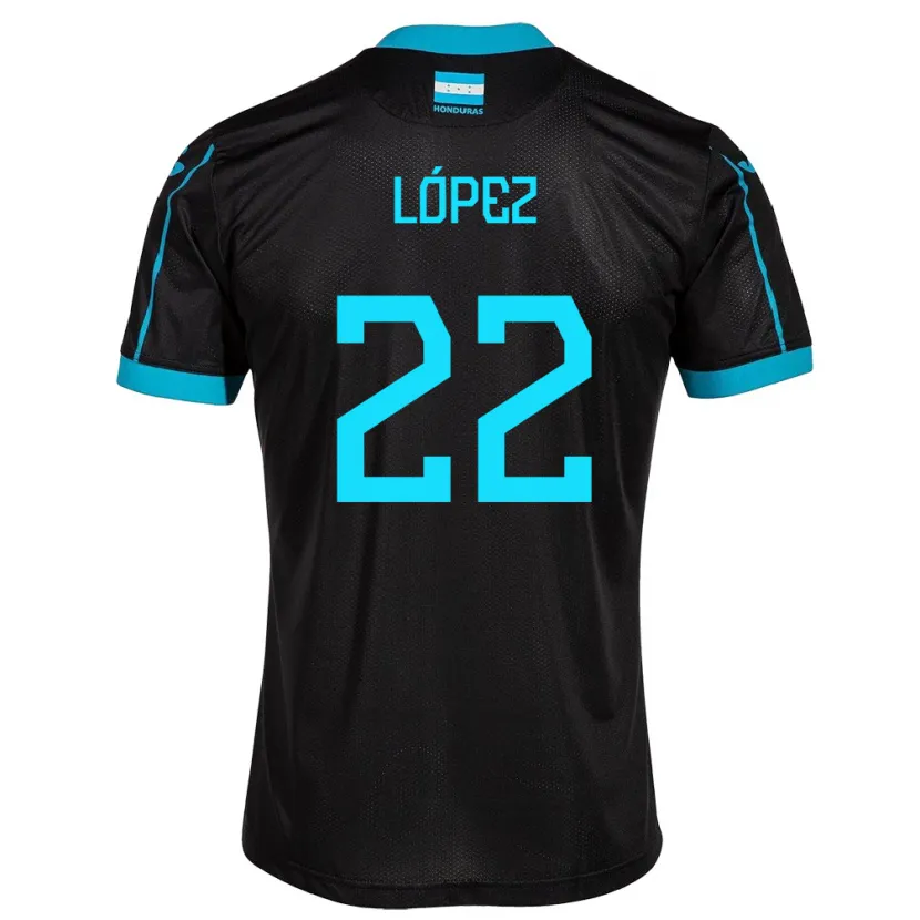 Danxen Kobiety Honduras Luis López #22 Czarny Wyjazdowa Koszulka 24-26 Koszulki Klubowe