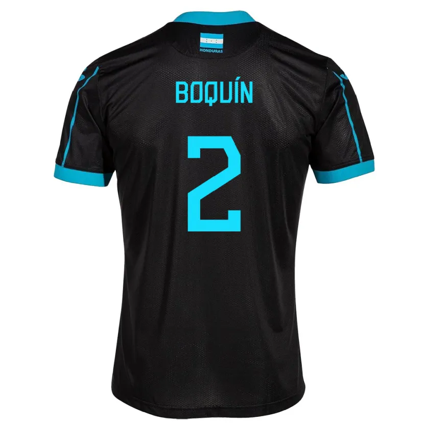 Danxen Kobiety Honduras Stiven Boquín #2 Czarny Wyjazdowa Koszulka 24-26 Koszulki Klubowe