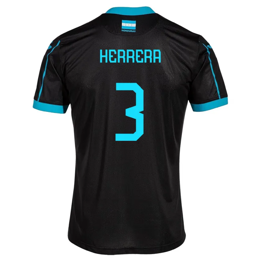 Danxen Kobiety Honduras David Herrera #3 Czarny Wyjazdowa Koszulka 24-26 Koszulki Klubowe
