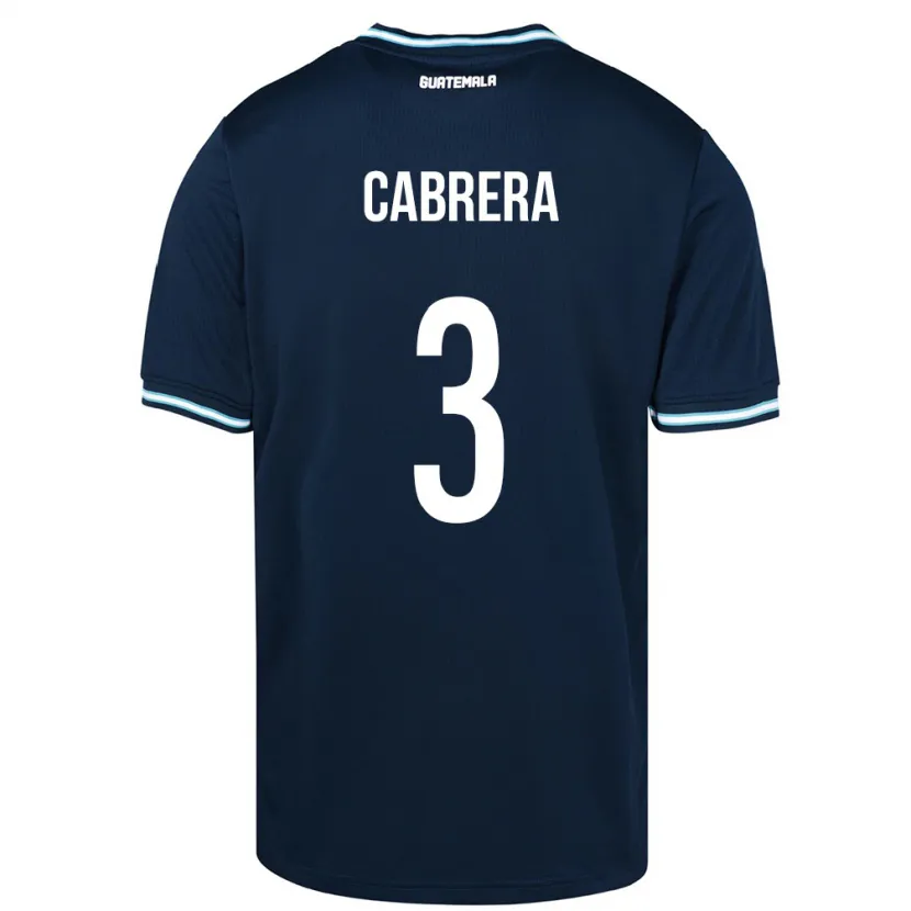 Danxen Kobiety Gwatemala Gabriel Cabrera #3 Niebieski Wyjazdowa Koszulka 24-26 Koszulki Klubowe