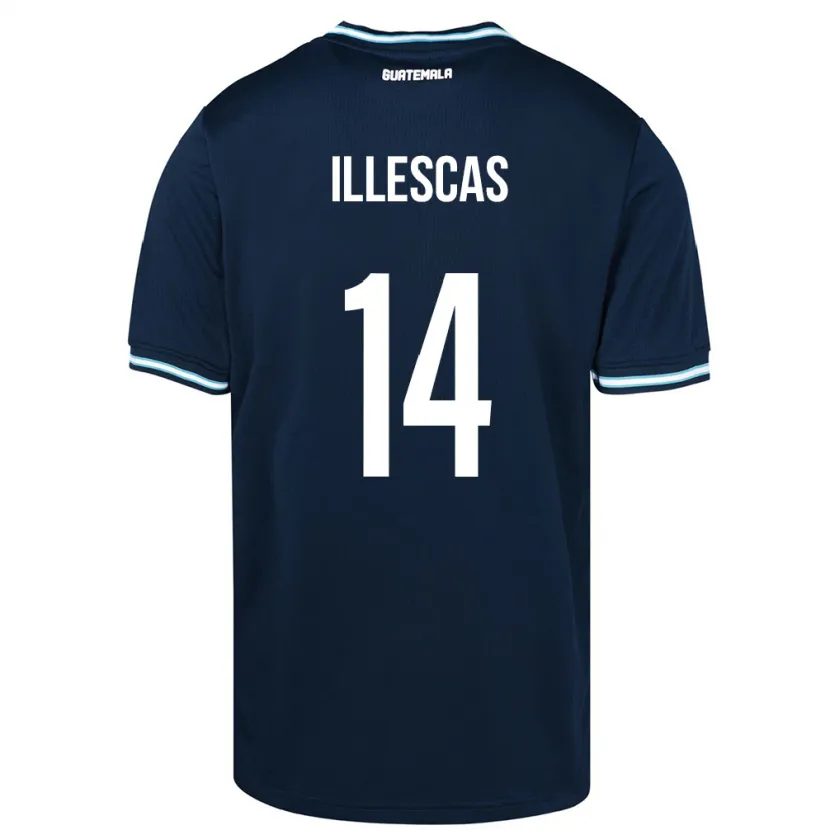 Danxen Kobiety Gwatemala Kevin Illescas #14 Niebieski Wyjazdowa Koszulka 24-26 Koszulki Klubowe