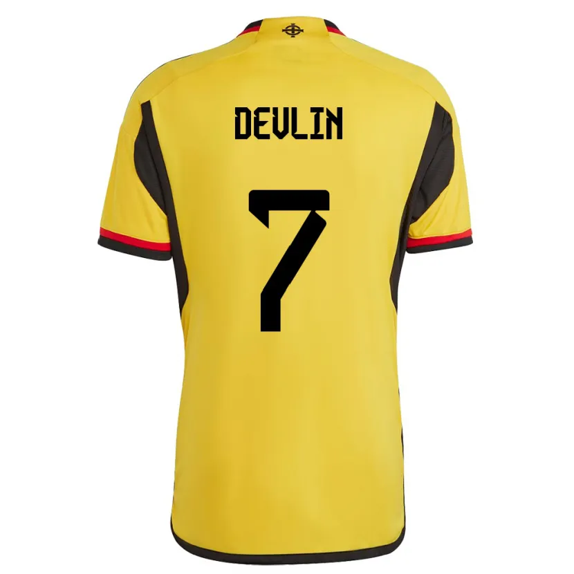 Danxen Kobiety Irlandia Północna Terry Devlin #7 Biały Wyjazdowa Koszulka 24-26 Koszulki Klubowe