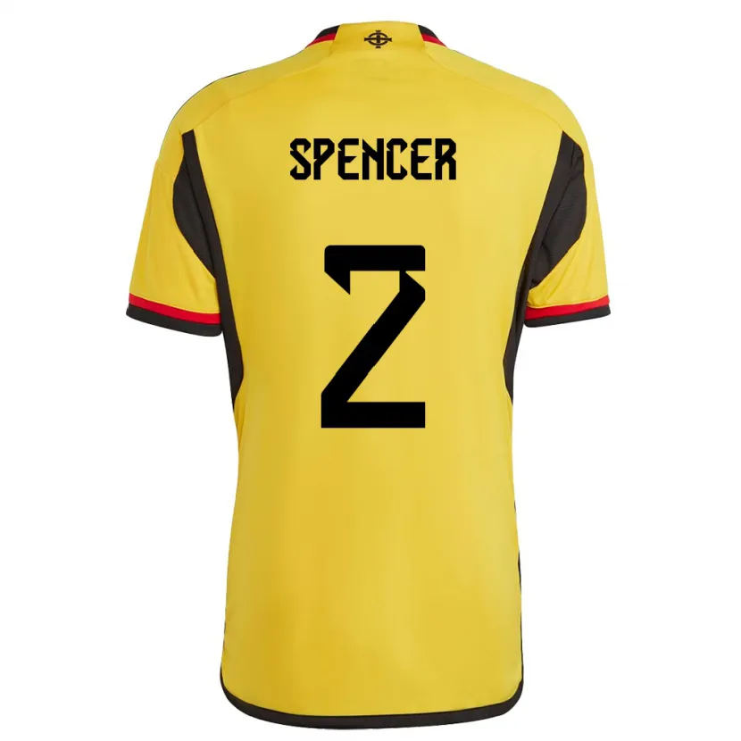 Danxen Kobiety Irlandia Północna Brodie Spencer #2 Biały Wyjazdowa Koszulka 24-26 Koszulki Klubowe