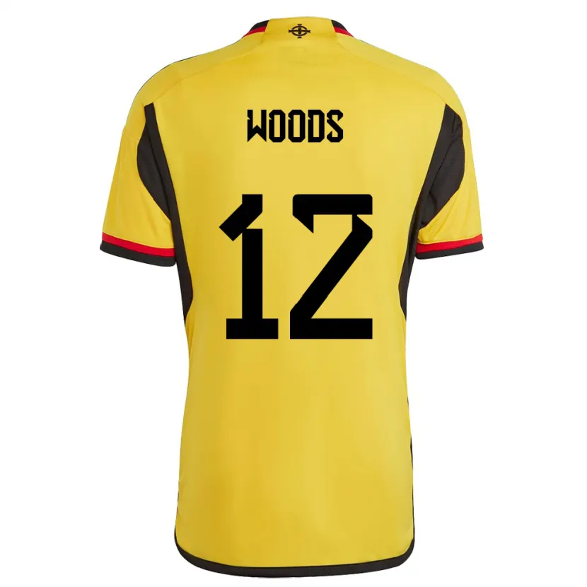 Danxen Kobiety Irlandia Północna Lilie Woods #12 Biały Wyjazdowa Koszulka 24-26 Koszulki Klubowe