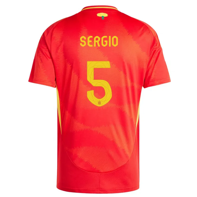 Danxen Dzieci Hiszpania Sergio Busquets #5 Czerwony Domowa Koszulka 24-26 Koszulki Klubowe