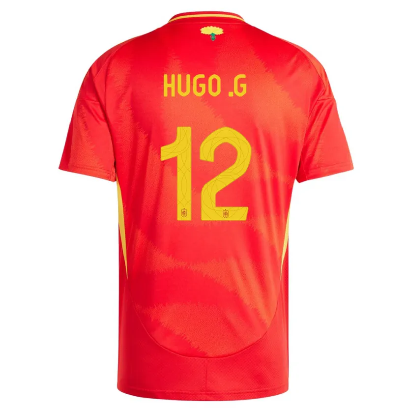 Danxen Dzieci Hiszpania Hugo Guillamon #12 Czerwony Domowa Koszulka 24-26 Koszulki Klubowe
