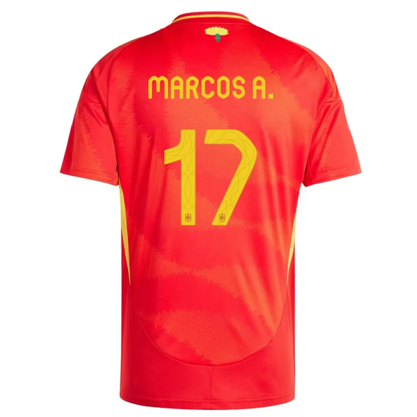 Danxen Dzieci Hiszpania Marcos Alonso #17 Czerwony Domowa Koszulka 24-26 Koszulki Klubowe