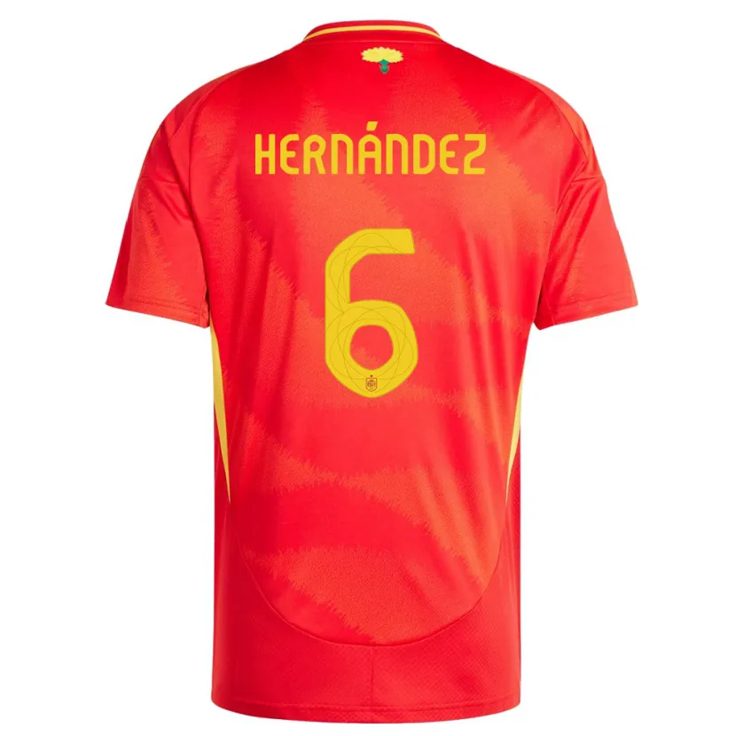 Danxen Dzieci Hiszpania Gerard Hernandez #6 Czerwony Domowa Koszulka 24-26 Koszulki Klubowe
