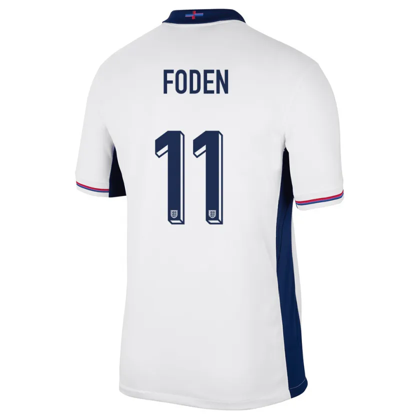 Danxen Dzieci Anglia Phil Foden #11 Biały Domowa Koszulka 24-26 Koszulki Klubowe