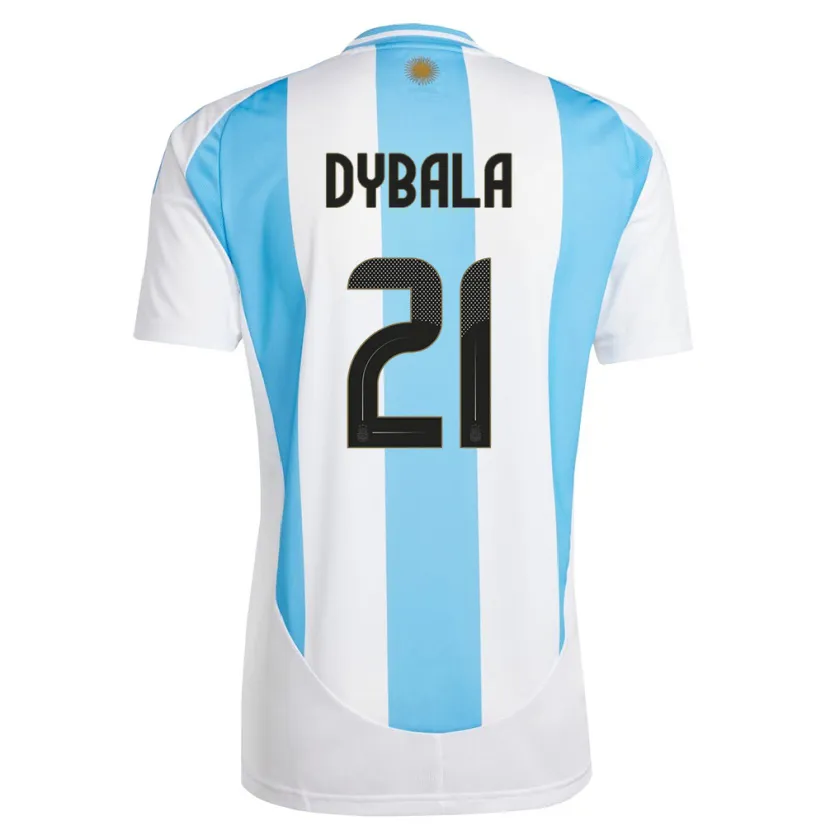 Danxen Dzieci Argentyna Paulo Dybala #21 Biało Niebieski Domowa Koszulka 24-26 Koszulki Klubowe