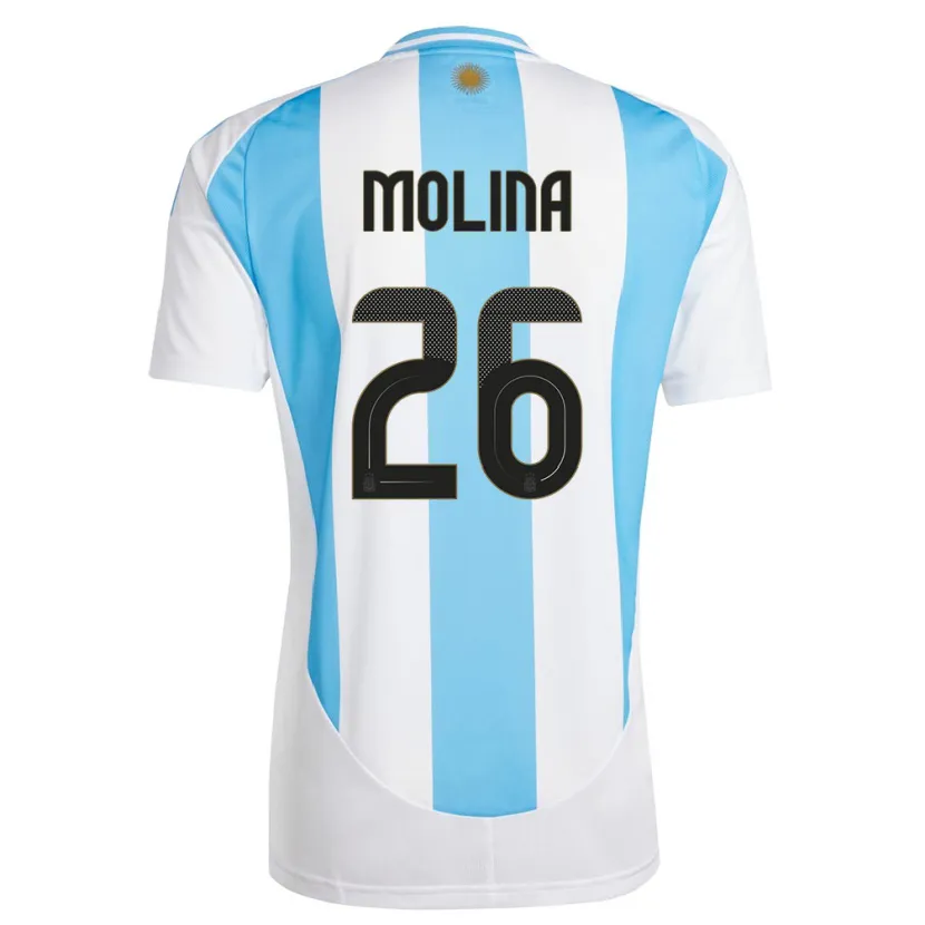 Danxen Dzieci Argentyna Nahuel Molina #26 Biało Niebieski Domowa Koszulka 24-26 Koszulki Klubowe