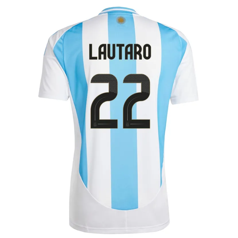Danxen Dzieci Argentyna Lautaro Martinez #22 Biało Niebieski Domowa Koszulka 24-26 Koszulki Klubowe