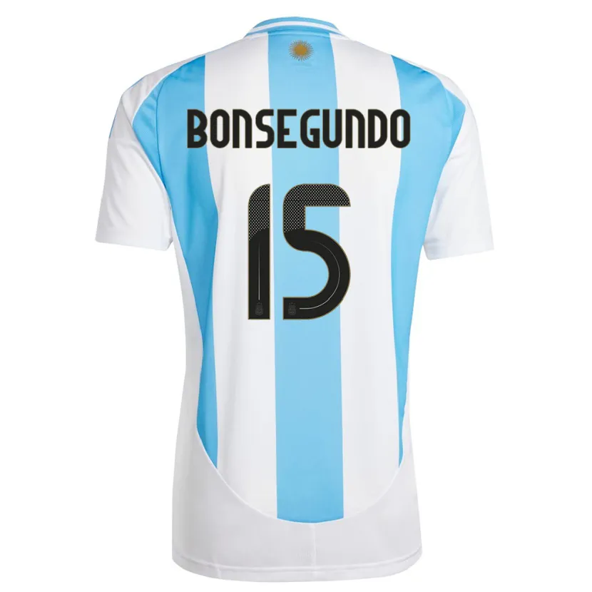Danxen Dzieci Argentyna Florencia Bonsegundo #15 Biało Niebieski Domowa Koszulka 24-26 Koszulki Klubowe