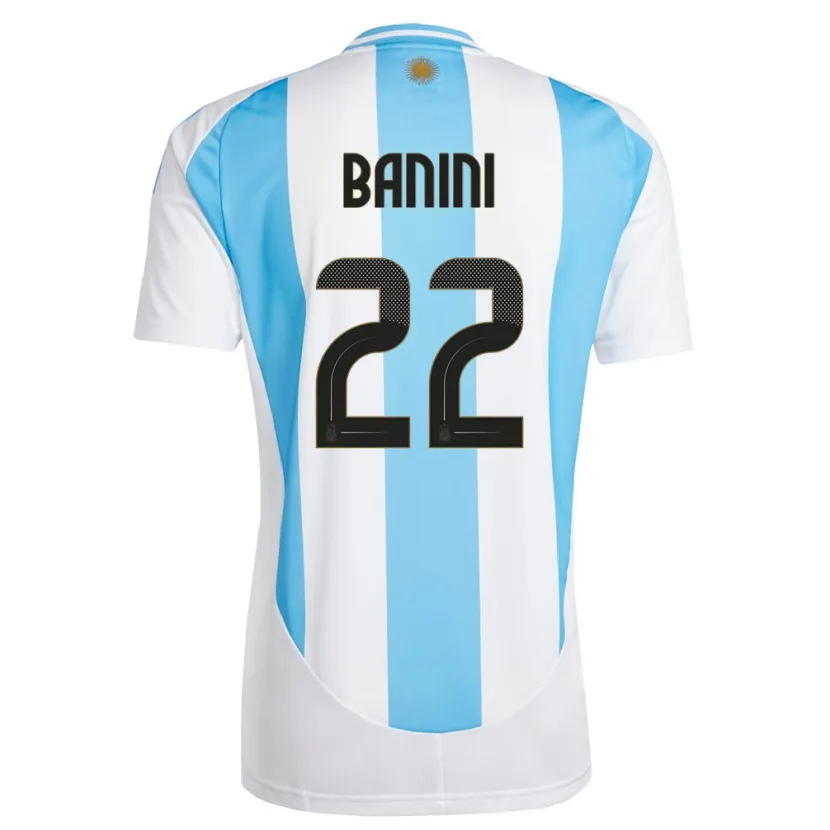 Danxen Dzieci Argentyna Estefania Banini #22 Biało Niebieski Domowa Koszulka 24-26 Koszulki Klubowe